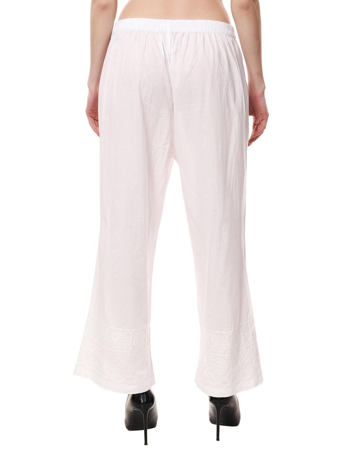 Semal handicrafts Chikankari flared bottom pants